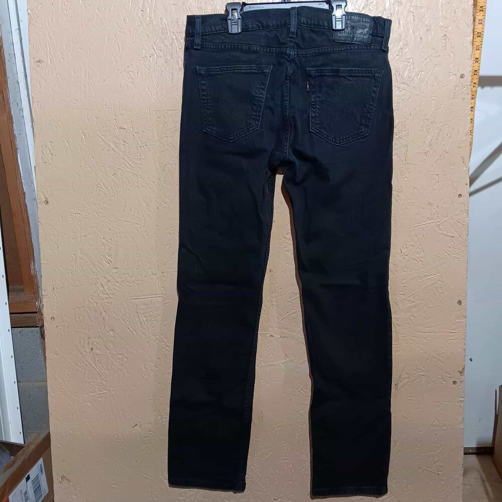 Levis 511 Mens Jeans Black Denim Slim Fit Straight Leg Dark Wash Size W33 L32 - Picture 3 of 7